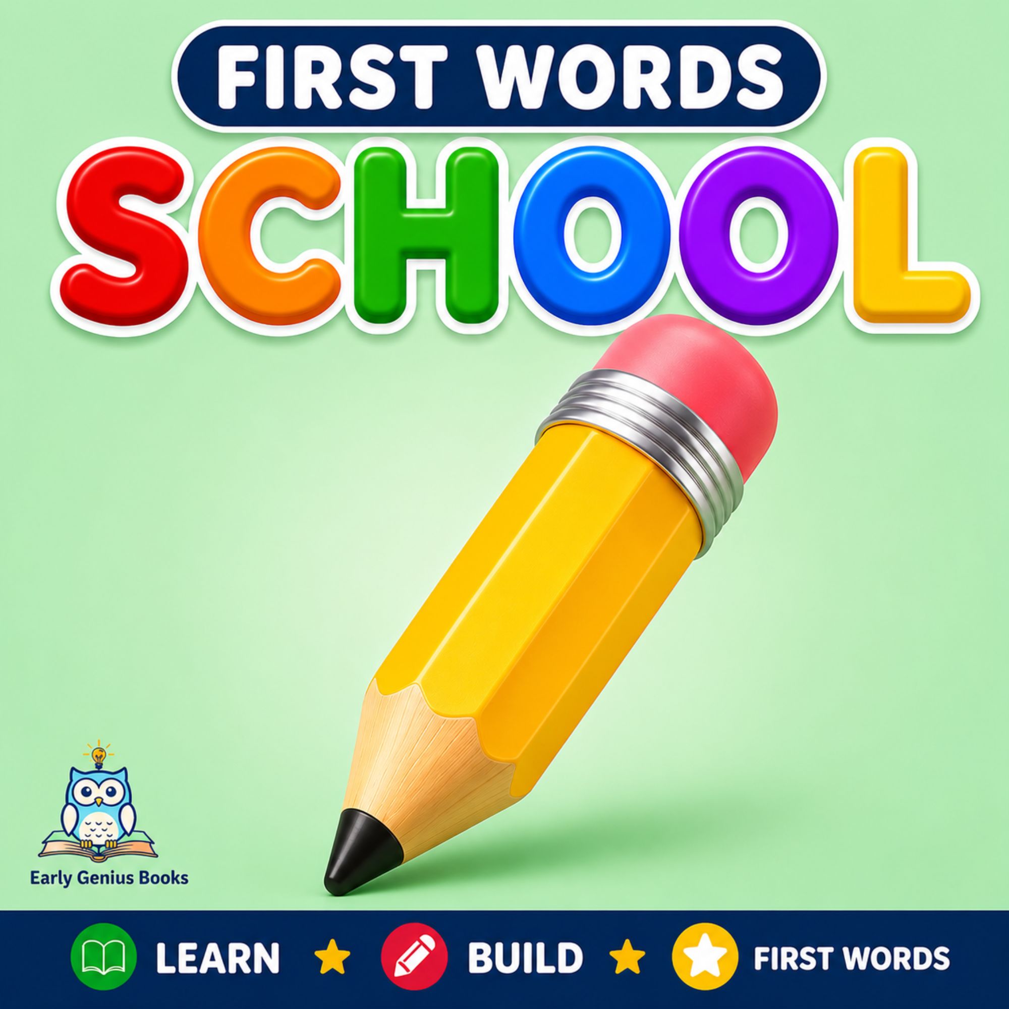 First Words School toddler learning book cover for ages 1 to 4