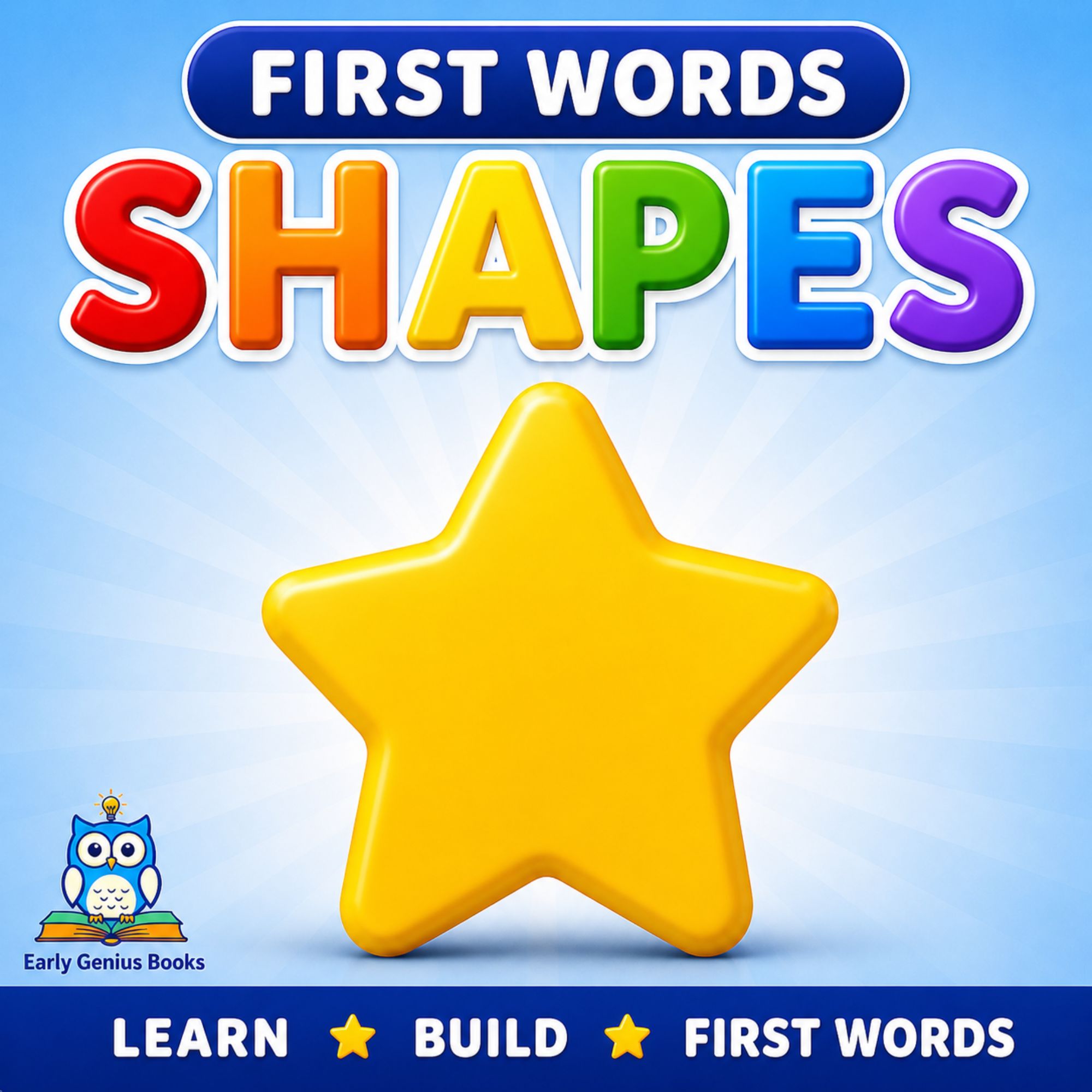 Toddler shapes recognition learning book cover for ages 1 to 4